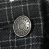 Pantalones cortos de sarga de algodón a cuadros hasta la rodilla – Gris oscuro a cuadros