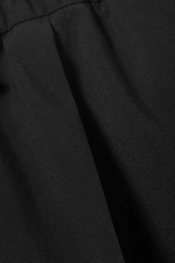 Pantalones cortos de sarga de corte holgado con cordón – Negro Pantalones cortos de sarga de corte holgado con cordón – Negro