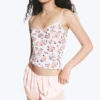 Pantalones cortos de satén con encaje – Melocotón claro empolvado
