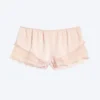 Pantalones cortos de satén con encaje – Melocotón claro empolvado