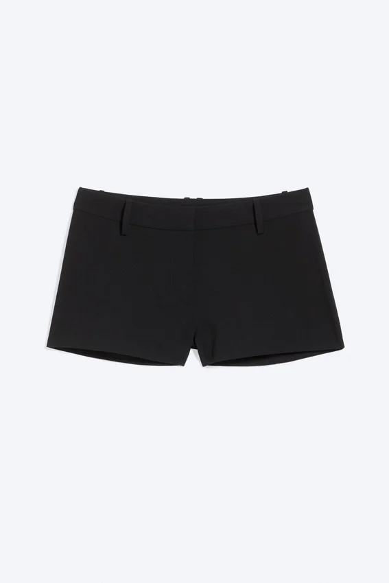 Pantalones cortos de traje de talle bajo – Negro Pantalones cortos de traje de talle bajo – Negro