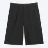 Pantalones cortos de traje de talle bajo y corte holgado – Negro Pantalones cortos de traje de talle bajo y corte holgado – Negro