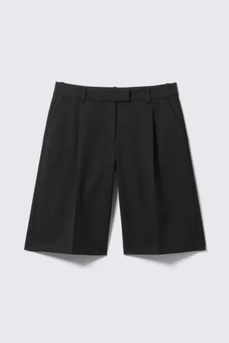 Pantalones cortos de traje hasta la rodilla – Negro