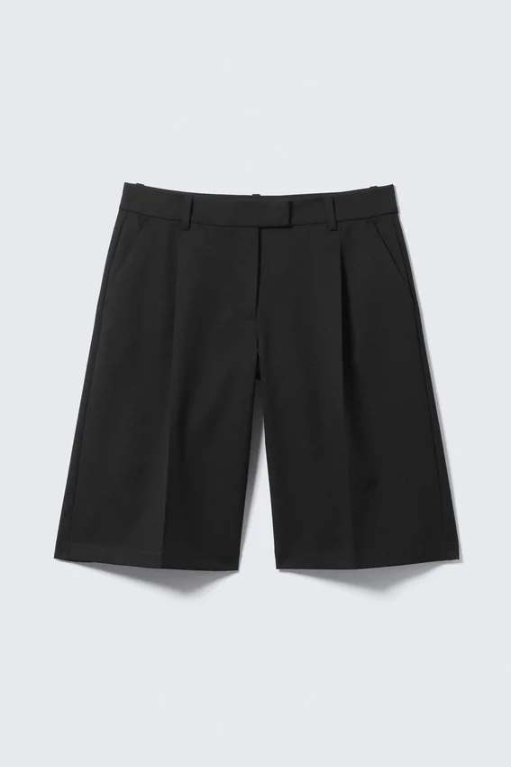 Pantalones cortos de traje hasta la rodilla – Negro Pantalones cortos de traje hasta la rodilla – Negro