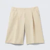 Pantalones cortos de traje holgados de talle bajo y largo tres cuartos – Beige claro Pantalones cortos de traje holgados de talle bajo y largo tres cuartos – Beige claro