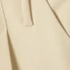 Pantalones cortos de traje holgados de talle bajo y largo tres cuartos – Beige claro Pantalones cortos de traje holgados de talle bajo y largo tres cuartos – Beige claro