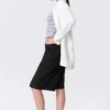 Pantalones cortos de traje holgados de talle bajo y largo tres cuartos – Negro Pantalones cortos de traje holgados de talle bajo y largo tres cuartos – Negro