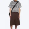Pantalones cortos de traje holgados de talle medio – Marrón oscuro Pantalones cortos de traje holgados de talle medio – Marrón oscuro