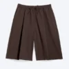 Pantalones cortos de traje holgados de talle medio – Marrón oscuro Pantalones cortos de traje holgados de talle medio – Marrón oscuro
