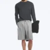 Pantalones cortos de traje holgados Uno – Gris claro empolvado Pantalones cortos de traje holgados Uno – Gris claro empolvado
