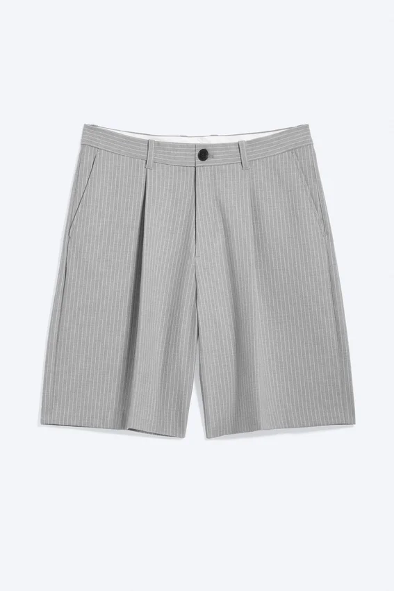 Pantalones cortos de traje holgados Uno – Gris claro empolvado Pantalones cortos de traje holgados Uno – Gris claro empolvado
