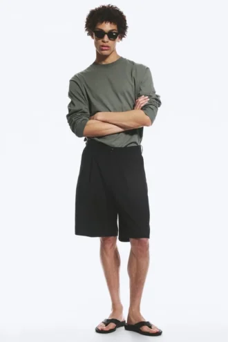 Pantalones cortos de traje holgados Uno – Negro