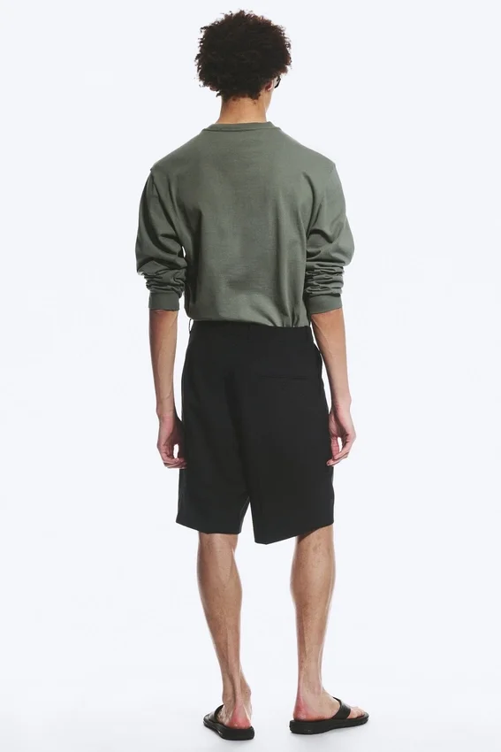 Pantalones cortos de traje holgados Uno – Negro Pantalones cortos de traje holgados Uno – Negro