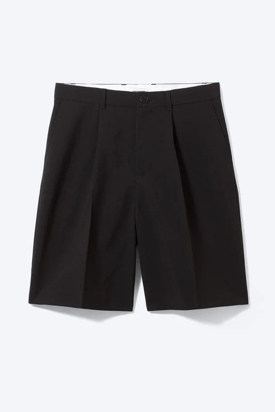 Pantalones cortos de traje holgados Uno – Negro Pantalones cortos de traje holgados Uno – Negro