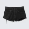 Pantalones cortos de vaqueros de talle medio Maia – Tuned Black – Negro