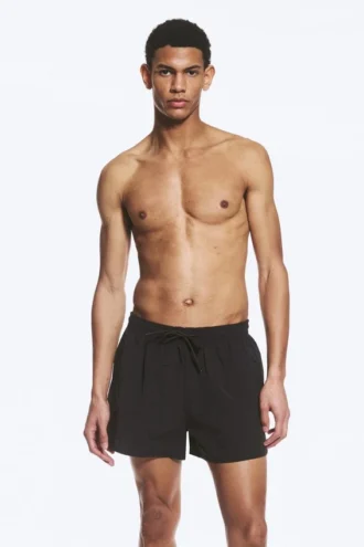 Pantalones cortos estructurados a media pierna – Negro