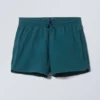 Pantalones cortos estructurados a media pierna – Petrol Pantalones cortos estructurados a media pierna – Petrol