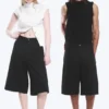 Pantalones cortos holgados Astro Loose Baggy de mezcla de lino – Negro Pantalones cortos holgados Astro Loose Baggy de mezcla de lino – Negro