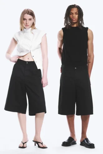 Pantalones cortos holgados Astro Loose Baggy de mezcla de lino – Negro