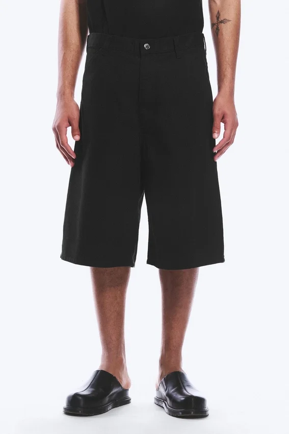 Pantalones cortos holgados Astro Loose Baggy de mezcla de lino – Negro Pantalones cortos holgados Astro Loose Baggy de mezcla de lino – Negro