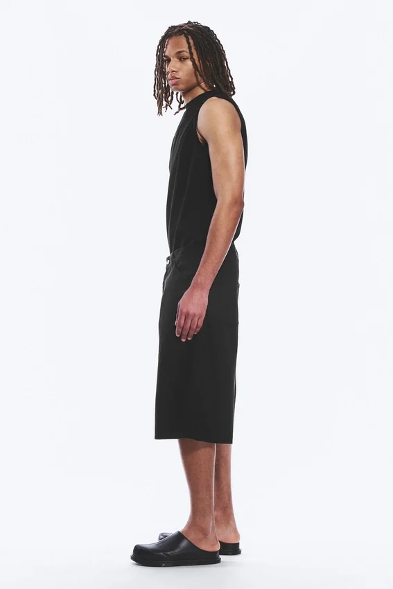 Pantalones cortos holgados Astro Loose Baggy de mezcla de lino – Negro Pantalones cortos holgados Astro Loose Baggy de mezcla de lino – Negro