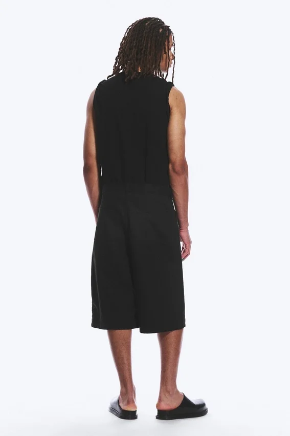 Pantalones cortos holgados Astro Loose Baggy de mezcla de lino – Negro Pantalones cortos holgados Astro Loose Baggy de mezcla de lino – Negro