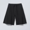 Pantalones cortos holgados de jersey hasta la rodilla – Gris oscuro lavado Pantalones cortos holgados de jersey hasta la rodilla – Gris oscuro lavado
