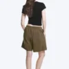 Pantalones cortos holgados de jersey sin cremallera – Dark Mole