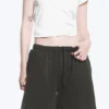 Pantalones cortos holgados de jersey sin cremallera – Gris oscuro Pantalones cortos holgados de jersey sin cremallera – Gris oscuro