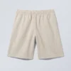Pantalones cortos holgados de mezcla de lino – Crudo Pantalones cortos holgados de mezcla de lino – Crudo