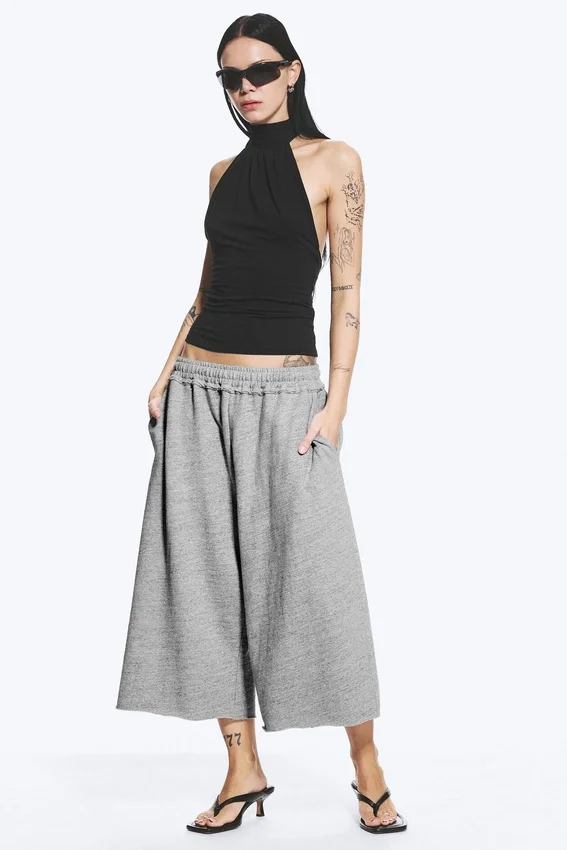 Pantalones cortos holgados de rizo – Gris claro deslavado Pantalones cortos holgados de rizo – Gris claro deslavado