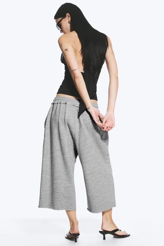 Pantalones cortos holgados de rizo – Gris claro deslavado Pantalones cortos holgados de rizo – Gris claro deslavado