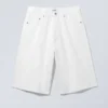 Pantalones cortos holgados de sarga Astro – Blanco Pantalones cortos holgados de sarga Astro – Blanco