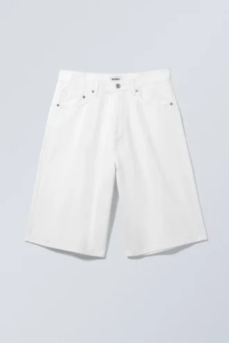 Pantalones cortos holgados de sarga Astro – Blanco