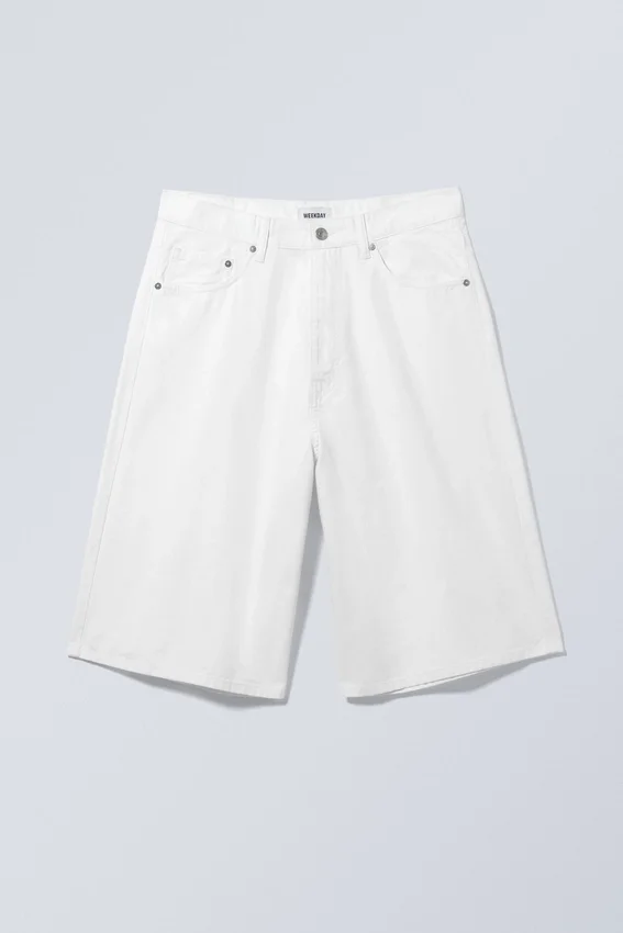 Pantalones cortos holgados de sarga Astro – Blanco Pantalones cortos holgados de sarga Astro – Blanco