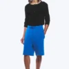 Pantalones cortos holgados de tejido scuba – Azul brillante Pantalones cortos holgados de tejido scuba – Azul brillante