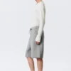 Pantalones cortos holgados de tejido scuba – Gris jaspeado Pantalones cortos holgados de tejido scuba – Gris jaspeado
