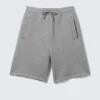 Pantalones cortos holgados de tejido scuba – Gris jaspeado Pantalones cortos holgados de tejido scuba – Gris jaspeado