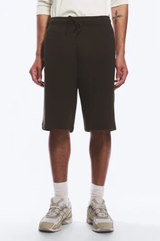 Pantalones cortos holgados de tejido scuba – Marrón oscuro Pantalones cortos holgados de tejido scuba – Marrón oscuro
