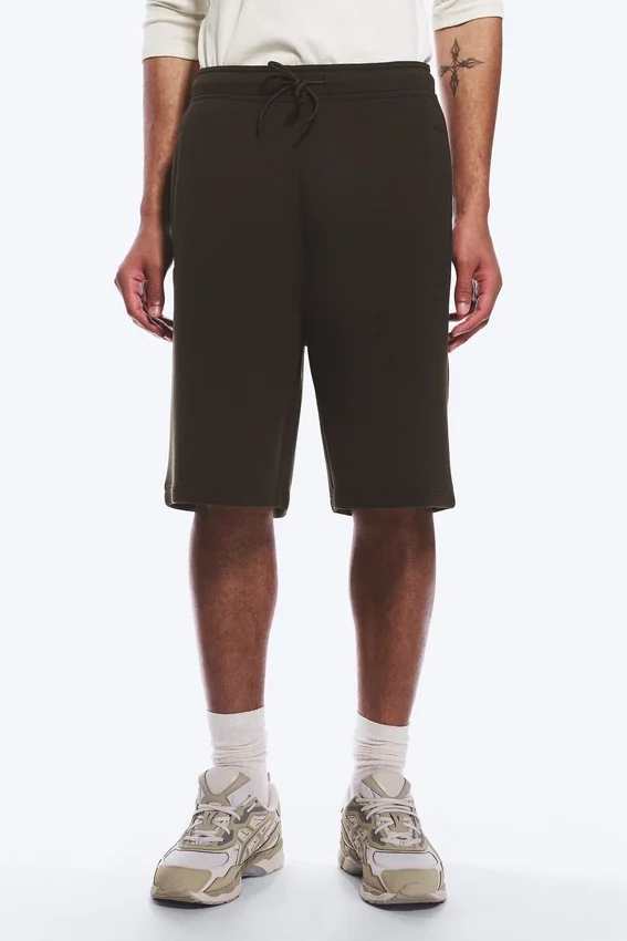 Pantalones cortos holgados de tejido scuba – Marrón oscuro Pantalones cortos holgados de tejido scuba – Marrón oscuro