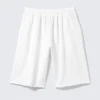 Pantalones cortos oversize de felpa hasta la rodilla – Blanco Pantalones cortos oversize de felpa hasta la rodilla – Blanco