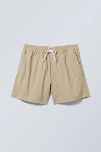 Pantalones cortos Oxford de corte regular – Beige