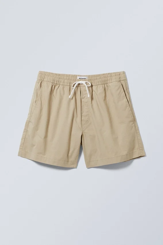 Pantalones cortos Oxford de corte regular – Beige Pantalones cortos Oxford de corte regular – Beige
