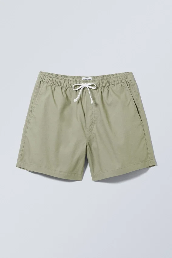 Pantalones cortos Oxford de corte regular – Caqui claro apagado Pantalones cortos Oxford de corte regular – Caqui claro apagado