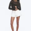 Pantalones cortos vaqueros de talle bajo Bite – Blanco sucio – Blanco