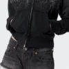 Pantalones cortos vaqueros de talle bajo con flecos Venus – Chelsea Black – Negro Pantalones cortos vaqueros de talle bajo con flecos Venus – Chelsea Black – Negro