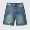 Pantalones cortos vaqueros de talle bajo Monterey – Azul radio – Azul medio Pantalones cortos vaqueros de talle bajo Monterey – Azul radio – Azul medio