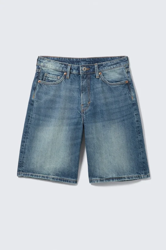 Pantalones cortos vaqueros de talle bajo Monterey – Azul radio – Azul medio Pantalones cortos vaqueros de talle bajo Monterey – Azul radio – Azul medio