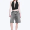 Pantalones cortos vaqueros de talle bajo Monterey – Gris desgastado – Gris Pantalones cortos vaqueros de talle bajo Monterey – Gris desgastado – Gris