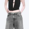 Pantalones cortos vaqueros de talle bajo Monterey – Gris desgastado – Gris Pantalones cortos vaqueros de talle bajo Monterey – Gris desgastado – Gris